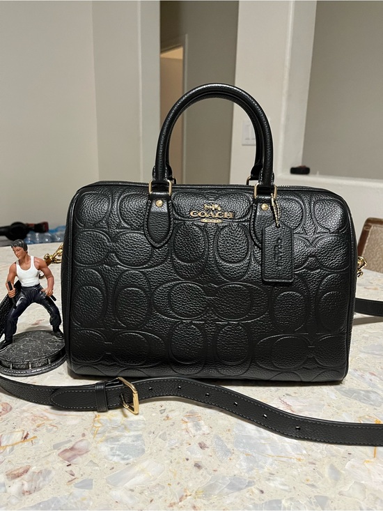 Coach Handbags - NWT Coach Rowan Large Satchel Bag In Signature Leather CEW02 BLACK Gold